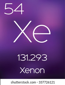 Purple Background with the Element Xenon
