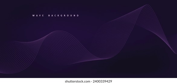 Fondo púrpura con líneas onduladas. Concepto de tecnología futurista. Ilustración del vector