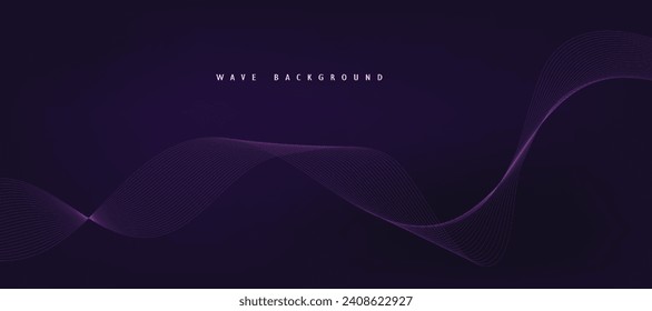 Fondo púrpura con líneas onduladas. Concepto de tecnología futurista. Ilustración del vector
