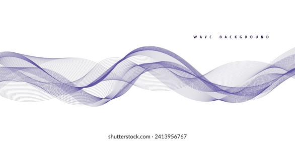 Purple background with flowing wave lines. Futuristic technology concept. Vector illustration