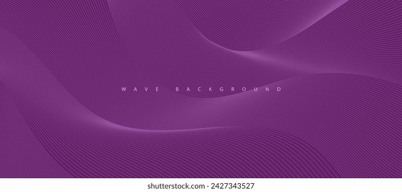 Fondo púrpura con líneas onduladas que fluyen. Concepto de tecnología futurista. Ilustración de vector