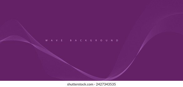 Fondo púrpura con líneas onduladas que fluyen. Concepto de tecnología futurista. Ilustración de vector