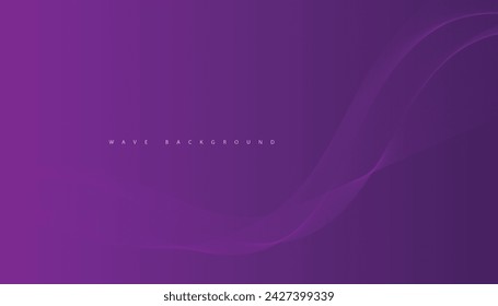 Purple background with flowing wave lines. Futuristic technology concept. Vector illustration