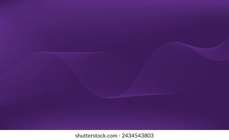 Purple background with flowing wave lines. Futuristic technology concept. Vector illustration