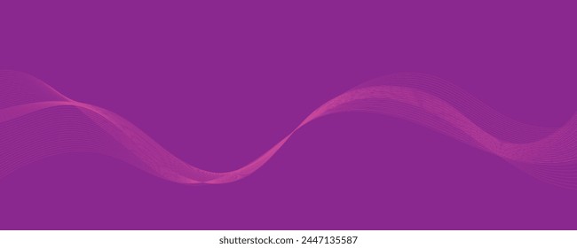 Fondo púrpura con líneas onduladas que fluyen. Concepto de tecnología futurista. Ilustración vectorial
