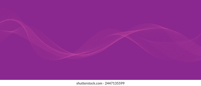 Purple background with flowing wave lines. Futuristic technology concept. Vector illustration
