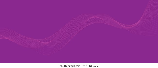 Purple background with flowing wave lines. Futuristic technology concept. Vector illustration
