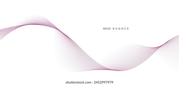 Purple background with flowing wave lines. Futuristic technology concept. Vector illustration
