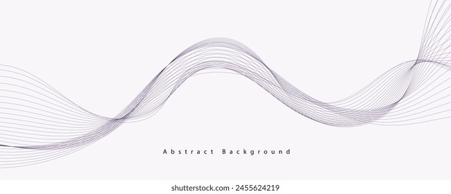Purple background with flowing wave lines. Futuristic technology concept. Vector illustration
