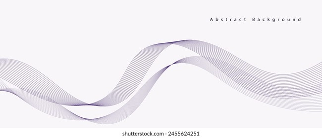 Violetter Hintergrund mit fließenden Wellenlinien. Futuristisches Technologiekonzept. Vektorillustration
