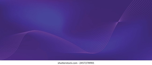 Purple background with flowing wave lines. Futuristic technology concept. Vector illustration
