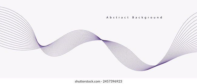 Purple background with flowing wave lines. Futuristic technology concept. Vector illustration
