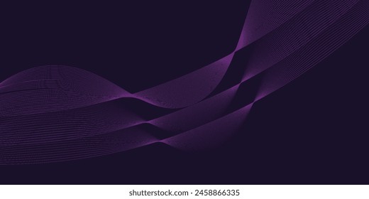 Purple background with flowing wave lines. vektor
