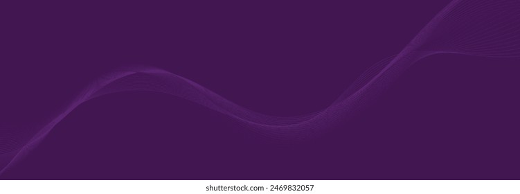 Purple background with flowing wave lines. Futuristic technology concept. Vector illustration
