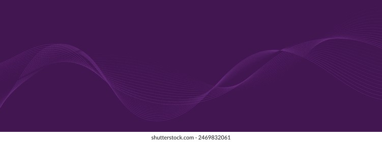 Purple background with flowing wave lines. Futuristic technology concept. Vector illustration
