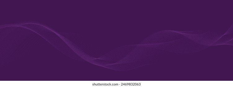 Purple background with flowing wave lines. Futuristic technology concept. Vector illustration
