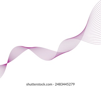 Purple background with flowing wave lines. Futuristic technology concept. Vector illustration
