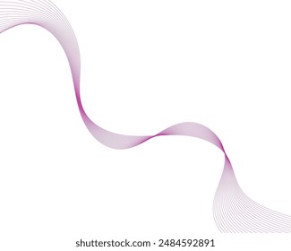 Fondo púrpura con líneas onduladas que fluyen. Concepto de tecnología futurista. Ilustración vectorial

