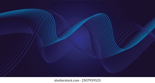Purple background with flowing wave lines. Futuristic technology concept. Vector illustration