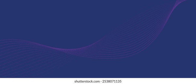 Purple background with flowing wave lines. Futuristic technology concept. Vector illustration	
