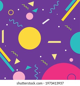 purple background with geometric shapes