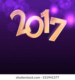 purple background with golden 2017 text effect