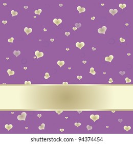 Purple background with golden banner for your text