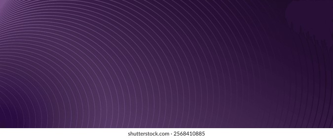 Purple background with a gradient effect and circular line patterns. The background is smooth and modern, featuring deep purple hues. Gradient background vector. Purple background.