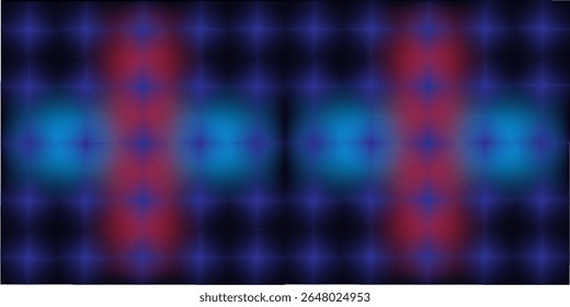 Purple background in high resolution with an ornamental pattern of interconnected stars in rows and columns and the stars in the middle being shiny and in pink, green, red and yellow colors