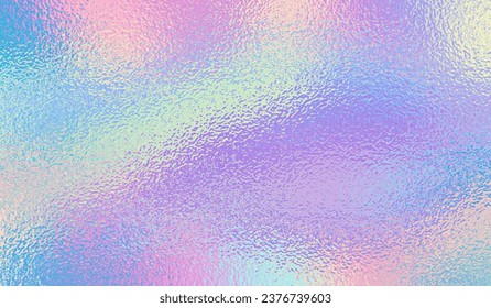 Purple background. Holograph foil texture. Iridescent metal effect. Holographic glitter backdrop. Rainbow bright gradient. Cute dreamy pattern. Pink blue paper. Sparkle patern. Vector illustration