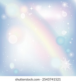 Fondo púrpura. Textura holográfica. Efecto irisado. Fondo holográfico. Gradiente brillante del arco iris. Lindo patrón de ensueño. Papel de color holográfico azul rosado. Patrón de espejo. Ilustración vectorial.