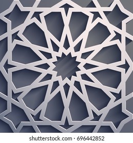 Purple background . Islamic ornament vector , persian motiff . 3d ramadan islamic round pattern elements . Geometric circular ornamental arabic symbol vector .