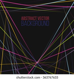 Purple background with light abstract graphic lines.Vector technology pattern with template text. Modern wallpaper design. Network gradient stripes. Presentation concept in techno style.