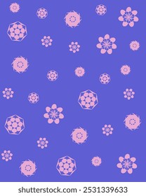 Purple Background with light Pink Floral Design