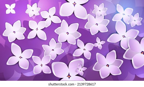 purple background with lilac flowers.
