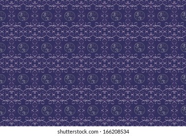 purple background with a lilac pattern.