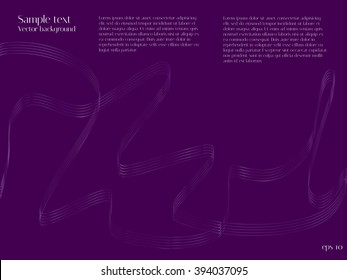 Purple background with lines in the form of ribbons. Blend to design the directory pages, brochures and magazines. The restrained form of the original design