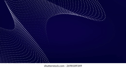 Fondo púrpura con muchas partículas brillantes. Información digital moderna línea de partículas punto arte simple buena onda abstracto fluyendo Fondo de pantalla