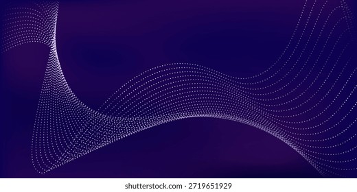 Fondo púrpura con muchas partículas brillantes. diseño del resplandor de la onda arte simple buena onda agradable