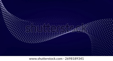 Purple background with many glowing particles. Information digital modern particles line dot simple art good wave abstract flowwing