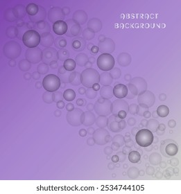 Purple background with many small circles.Circles of different sizes and colors.The background is abstract, and the circles are floating in the air. Great for flyers, banners,background for Web design