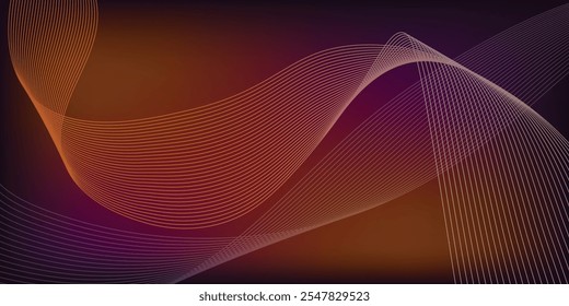 a purple background with orange lines