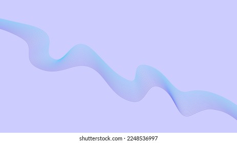 Purple Background Pastel Blue wave lines Pastel Blue waves.  Abstract digital wave Flow. Line Vector illustration for tech futuristic innovation concept modern Background Graphic design Lilac color