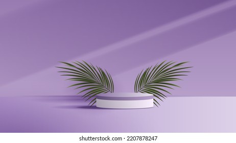 Purple background product showing pedestal scene with geometric platform. display stand stage showcase on the podium your product from customer in room. vector design.