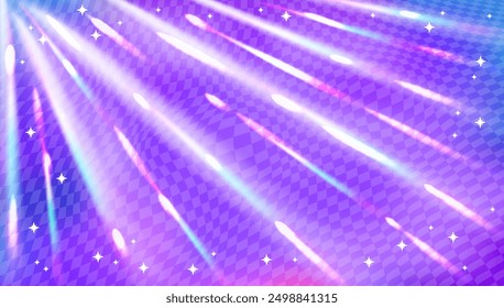 Purple background with rainbow prism light.