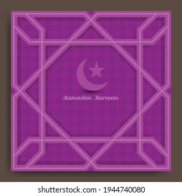 Purple background ramadan kareem template. Great vector for social media, greeting cards, Islamic invitations, web etc.