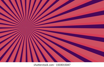 Purple Background with retro rays. Vintage backdrop, boom, comic, circus pattern. Cartoon pop art template. Vector
