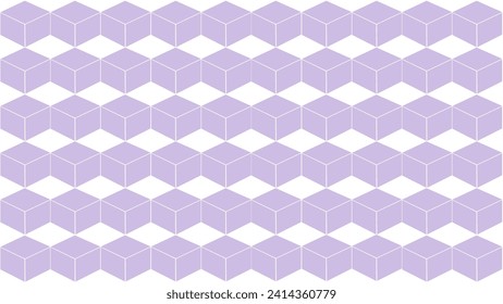 Purple background with rhombus and cubes