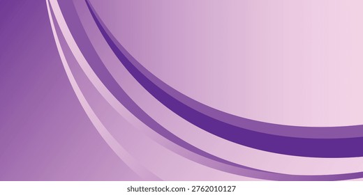 Purple background with smooth gradient, curved lines border. Modern business background. Purple color enhances the background's elegance. vector background
