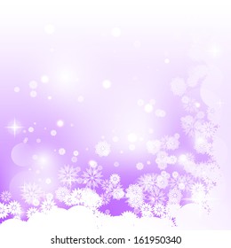 Purple background with snowflakes
